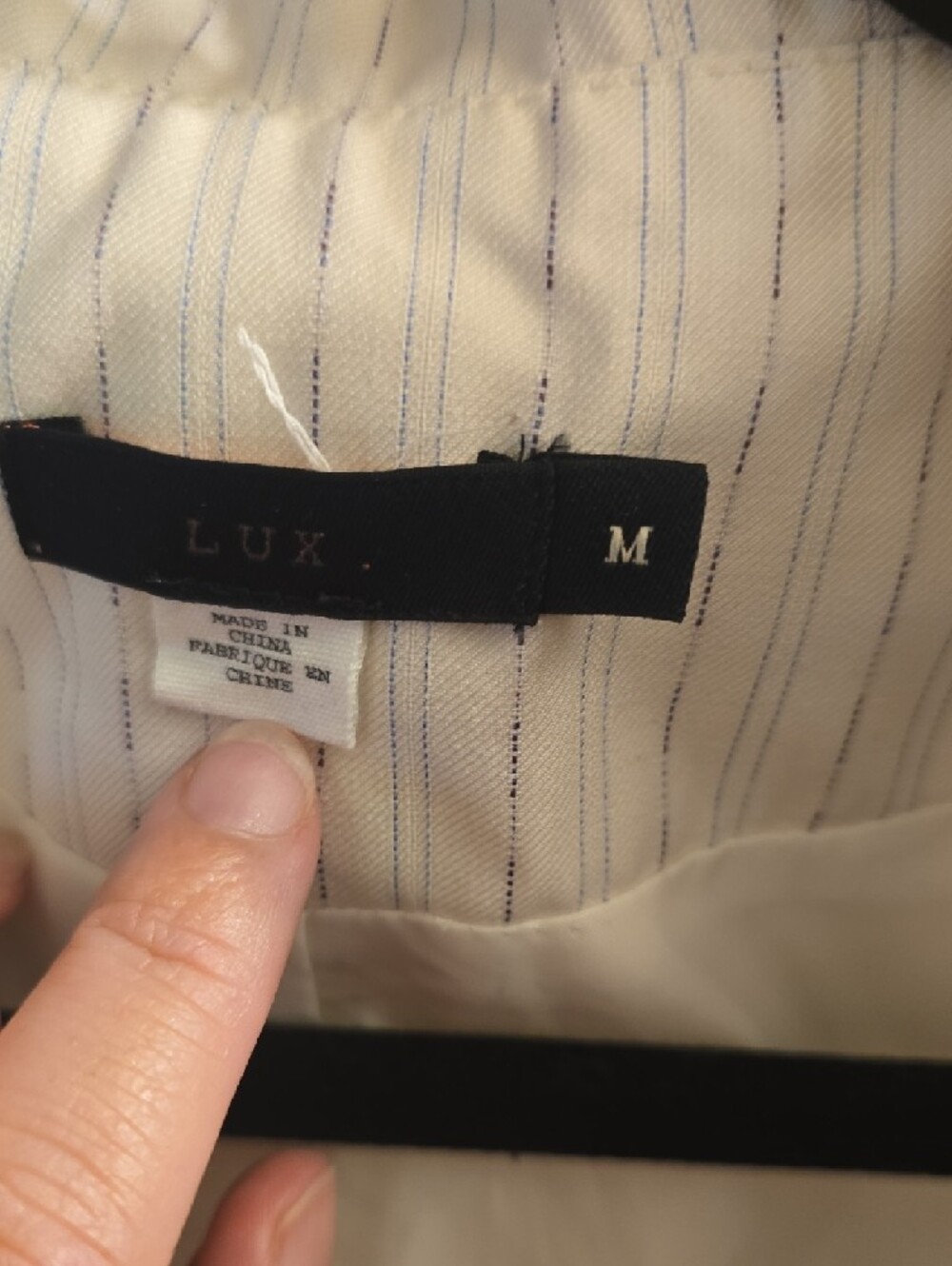 Lux White With Navy Pinstripe Vest - Picture 2 of 8